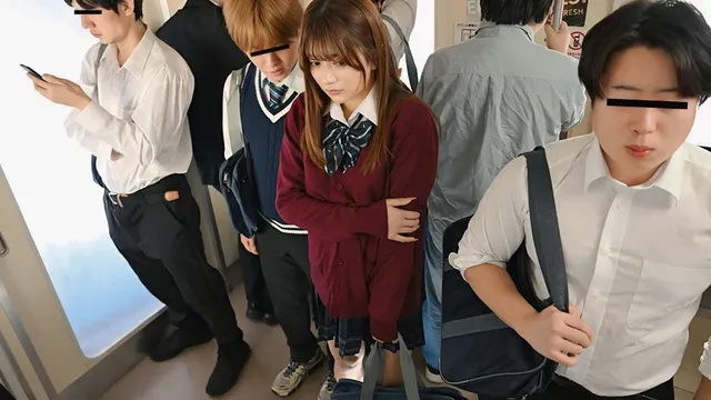 「ねぇ、バレないように触… 二人とも頬を赤くしたまま朝ラッシュ密着SEX 北岡果林