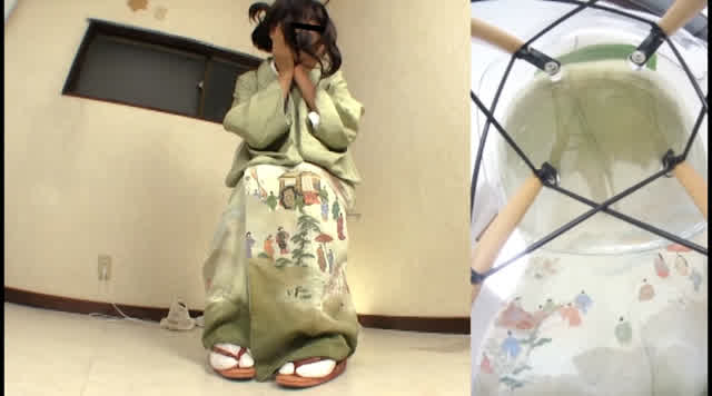 おしっこの粗相で衣服が濡… 和服が濡れゆくお漏らし